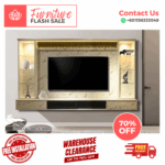 ⚡ TV Cabinet 8 Feet⚡Free Installation ⚡Trendy TV Cabinet Designs⚡ Plug ⚡ LED⚡Glass Shelf - Image 2