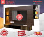 TV Cabinet 9 Feet/ Free Installation/ Modern Tv Cabinet/ Trendy TV Cabinet Designs/ Plug/ LED/ Glass Shelf/TV Rack - Image 4