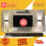 TV Cabinet 8 Feet/ Free Installation/ Modern Tv Cabinet/ Trendy TV Cabinet Designs/ Plug/ LED/ Glass Shelf/ TV Rack - Image 3