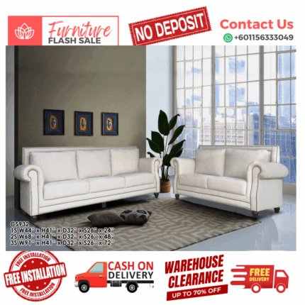 ( 2+3 SEATER SOFA ) ELEGANT SPECIAL DESIGN SOFA/ Free Installation/ Sofa Set/ Sofas/ Office Sofa/ Living Room Sofa/ Bed Room Sofa/ Couch