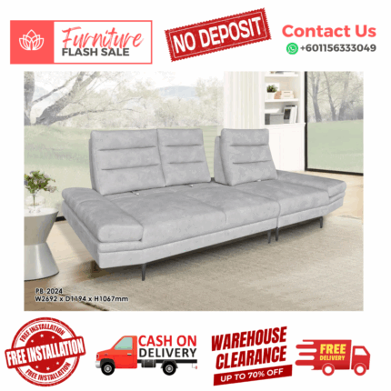 ( 3 SEATER SOFA ) HEADREST ADJUSTABLE SOFA/ Free Installation/ Sofa Set/ Sofas/ Office Sofa/ Living Room Sofa/ Bed Room Sofa/ Couch