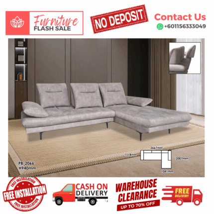 ( 2+L SEATER SOFA ) PUSH BACK SOFA/ Free Installation/ Sofa Set/ Sofas/ Office Sofa/ Living Room Sofa/ Bed Room Sofa/ Couch