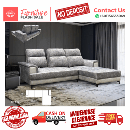 ( 2+L SEATER SOFA ) PUSH BACK SOFA/ Free Installation/ Sofa Set/ Sofas/ Office Sofa/ Living Room Sofa/ Bed Room Sofa/ Couch
