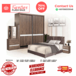 Bedroom Set 4 Pcs/ Bedroom Set/ Bed Frame/ Wardrobe/ Dressing Table/ Side Table/ Free Installation