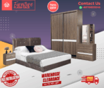 Bedroom Set 4 Pcs/ Bedroom Set/ Bed Frame/ Wardrobe/ Dressing Table/ Side Table/ Free Installation - Image 2