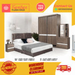 Bedroom Set 4 Pcs/ Bedroom Set/ Bed Frame/ Wardrobe/ Dressing Table/ Side Table/ Free Installation