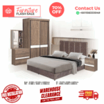 Bedroom Set 4 Pcs/ Bedroom Set/ Bed Frame/ Wardrobe/ Dressing Table/ Side Table/ Free Installation (Copy) - Image 3