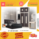 Bedroom Set 4 Pcs/ Bedroom Set/ Bed Frame/ Wardrobe/ Dressing Table/ Side Table/ Free Installation - Image 3