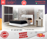 Bedroom Set 3 Pcs/ Bedroom Set/ Bed Frame/ Wardrobe/ Dressing Table/ Side Table/ Free Installation - Image 2
