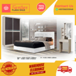 Bedroom Set 3 Pcs/ Bedroom Set/ Bed Frame/ Wardrobe/ Dressing Table/ Side Table/ Free Installation