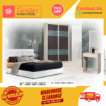 Bedroom Set 3 Pcs/ Bedroom Set/ Bed Frame/ Wardrobe/ Dressing Table/ Side Table/ Free Installation - Image 2