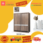 2 Door Wooden Wardrobe/ Multifunctional Wardrobe/ Almari Baju/ Wooden Wardrobe/ Kabinet/ Cabinet/ Almari Pakaian/ Almari Murah/ Almari/ Free Installation - Image 3