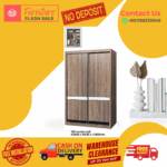 2 Door Wooden Wardrobe/ Multifunctional Wardrobe/ Almari Baju/ Wooden Wardrobe/ Kabinet/ Cabinet/ Almari Pakaian/ Almari Murah/ Almari/ Free Installation - Image 3